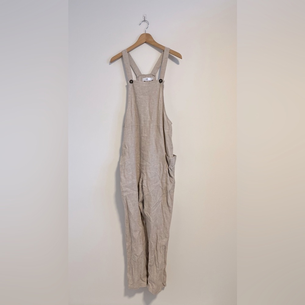 Neutral linen blend twik overalls 🖤 - Picture 1 of 9